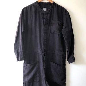 Esby Linen Button Front Jumpsuit Coveralls